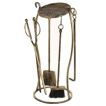 Zestaw metalowych akcesoriów do kominka, 65x28x28 cm