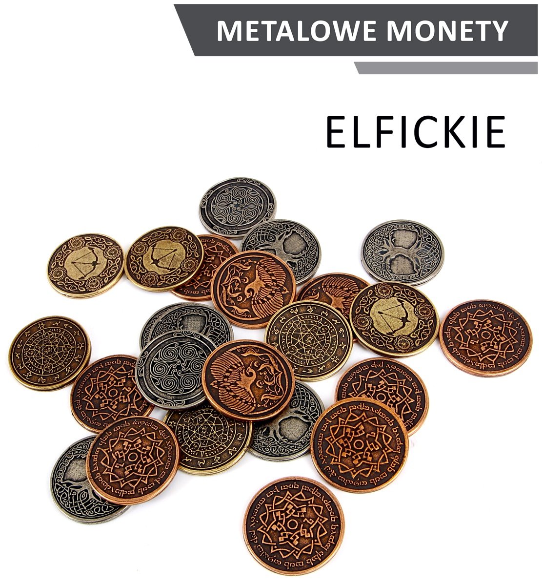 Zestaw metalowych monet elfickich, Rebel, gra planszowa