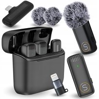 Zestaw Mikrofonów Bezprzewodowych do Smartfon iPhone USB C + Etui ładujące
