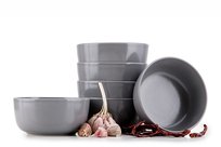 Zestaw misek dla 6 osób szary VICTO