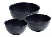 ZESTAW MISEK KUCHENNYCH PLASTIKOWE MISKI 3 SZTUKI DUŻE 0.75 1.5 3L Czarne