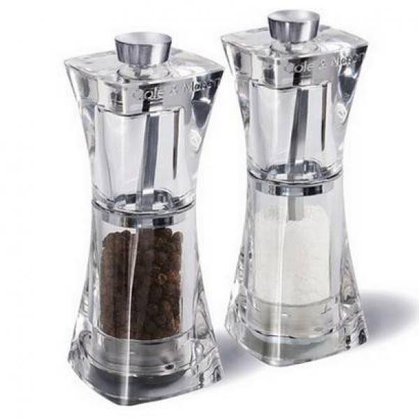 Zestaw młynków do soli i pieprzu COLE & MASON Crystal, 12,5 cm