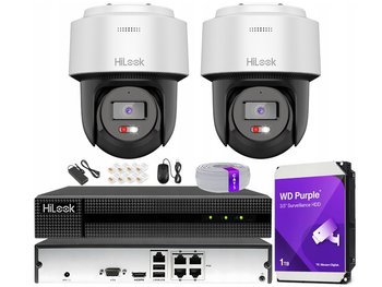 Zestaw monitoringu dom kamera IP 2x PTZ-N4MP-P 4MPx IR 30 m obrotowa - HiLook