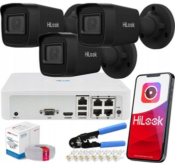 Zestaw Monitoringu Ip 3 Kamery 4Mpx Czarne Zewnętrzne Hilook By Hikvision - HiLook