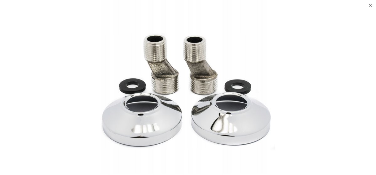 ZESTAW MONTAŻOWY DO BATERII ŚCIENNEJ 2x ROZETA 2x KRZYWKA-Zdjęcie-0