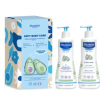 Zestaw Mustela Soft Baby Care Delikatny żel do mycia 500 ml, Mleczko do ciała Hydra Bebe 500 ml
