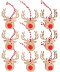 Zestaw Na Choinkę 9 Szt Ozdoby Drewniane Renifery 311367 - Tutumi