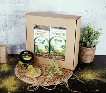 Zestaw Na Prezent Herbata Japońska Matcha Latte Zielona Bio w proszku