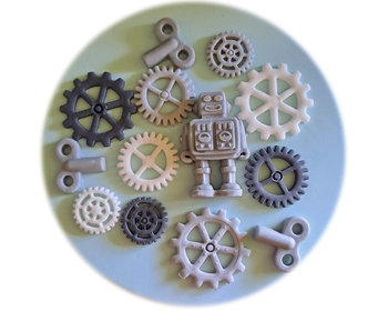 Zestaw na tort Robot + koła zębate - dekoR
