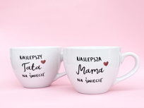 Zestaw Najlepsza mama tata na świecie Serce Kubek prezent dla mamy taty prezent na dzień matki