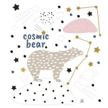 Zestaw naklejek Cosmic Bear, 90 x 100 cm - Yellow Tipi