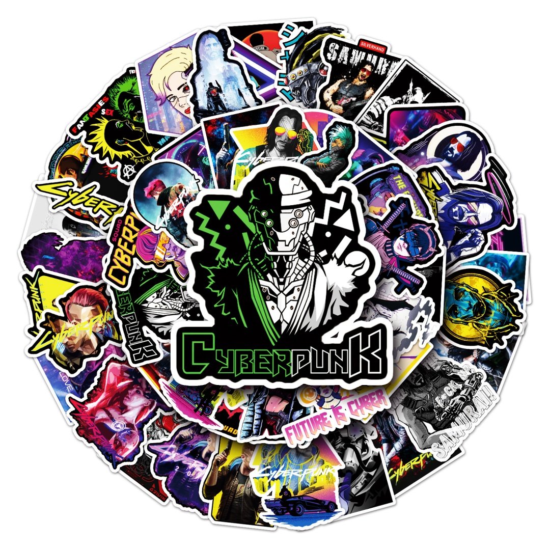 Zestaw Naklejek Wlepki StickerBomb Cyber Punk Gra CD Projekt N624 ...