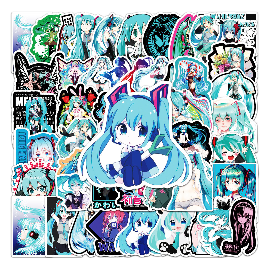 Zestaw Naklejek Wlepki StickerBomb Piosenkarka Hatsune Miku N530 - Inna ...