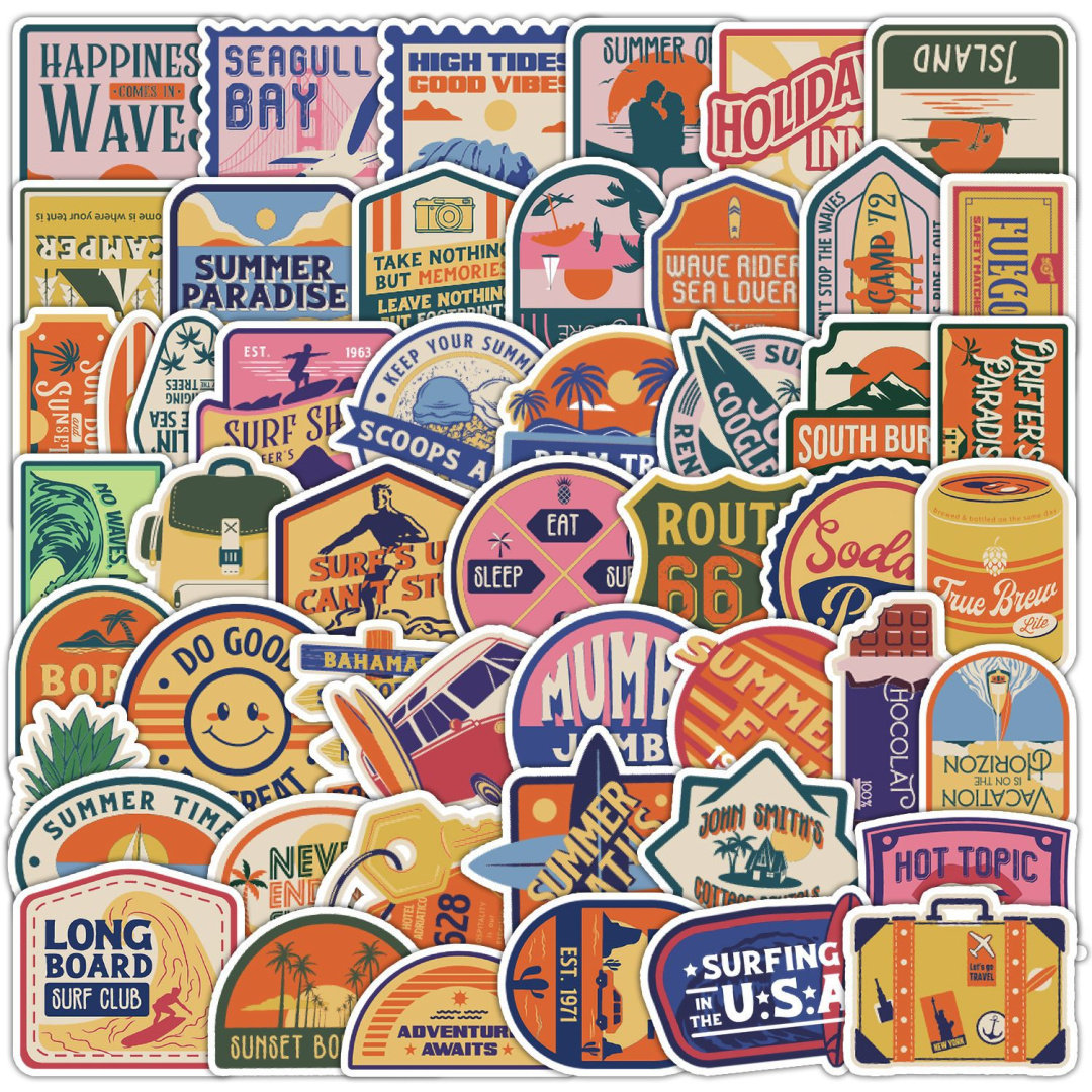 Zestaw Naklejek Wlepki StickerBomb Surf Route Usa Stickers Summer N447 ...