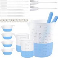 Zestaw narzędzi do pomiaru żywicy 450ml, silikonowe patyczki, pipety