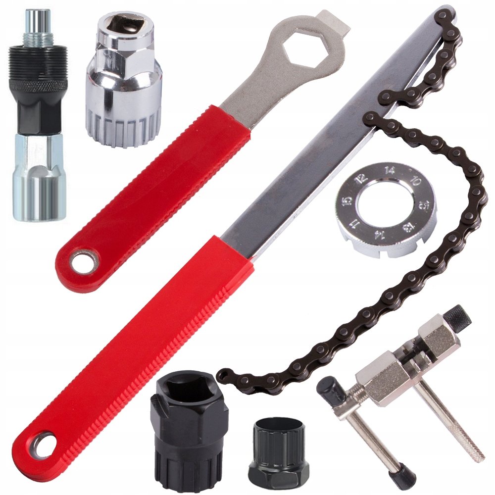 Zestaw Narzędzi Do Roweru Korby Klucz Łańcucha Suportu Wolnobiegu Bacik ...