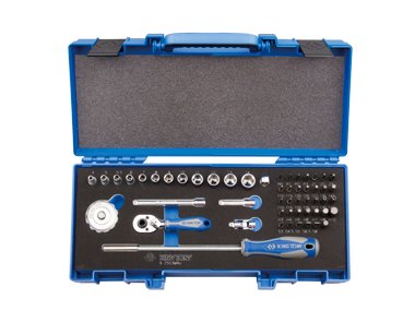 Zestaw nasadek KING TONY 2553MRV, 1/4', 6-kątne, 4-14 mm, HEX, TORX, PH, PZ
