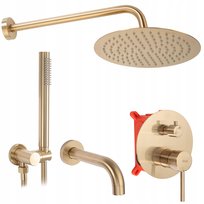 Zestaw Natryskowy Lungo Brush Złoty Podtynkowy Rea