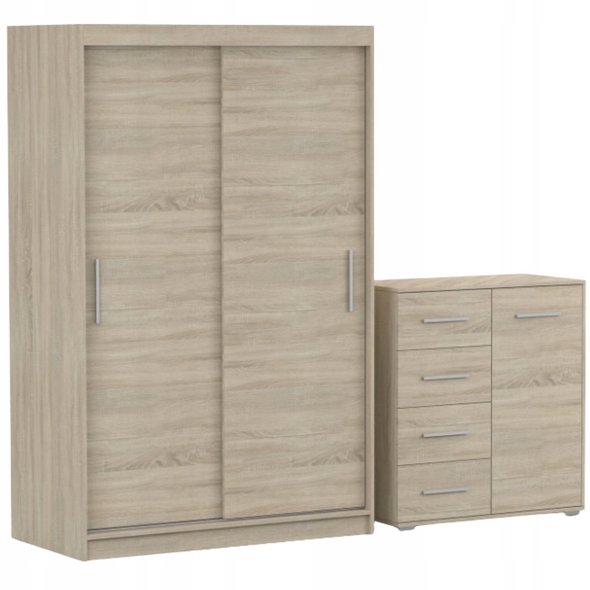 Zestaw NEOMI 04 Szafa 120 Komoda FRIDA MINI 01 90 półki SONOMA PRODUCENT