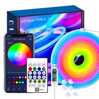 Zestaw NEON LED 10M 5V Aplikacja Bluetooth Muzyczna Taśma LED RGB - IC
