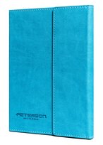 Zestaw notes + długopis PETERSON elegancki notes A5 w linie magnetyczne zapięcie niebieska okładka z eko skóry czarny długopis