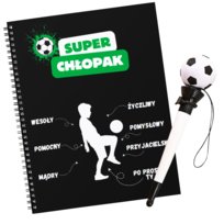 Zestaw Notes + Długopis Prezent Na Dzień Dla Chłopaka Piłka Super Chłopak [Notes1]