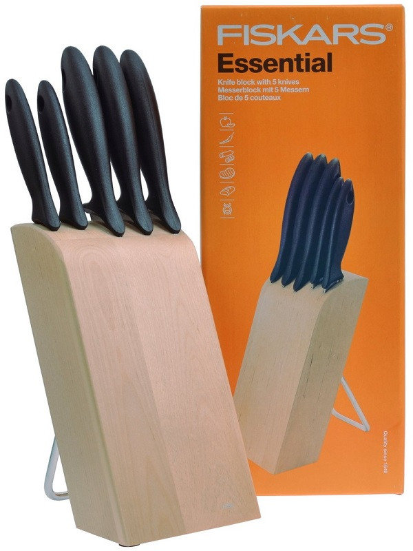 Zestaw noży w bloku FISKARS Essential 1023782 (6 el.)