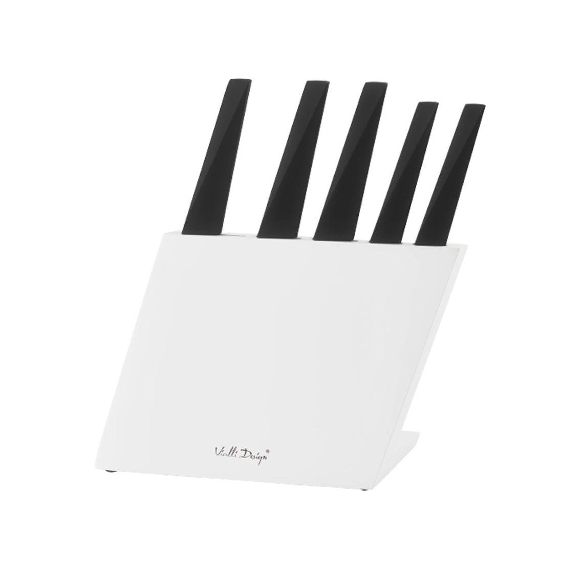Zestaw noży w bloku VIALLI DESIGN Volo, biały, 6 elementów