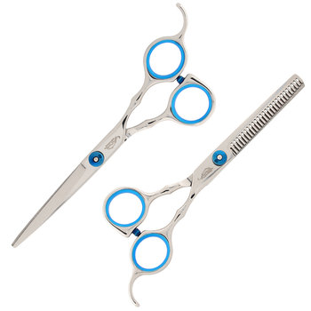 Zestaw nożyczki degażówki fryzjerskie praworęczne do strzyżenia włosów - Gepard
