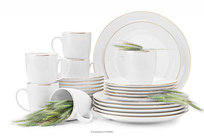 Zestaw obiadowo kawowy dla 6 osób porcelana Złota Linia (24el.) BOSS ZŁOTA LINIA Konsimo