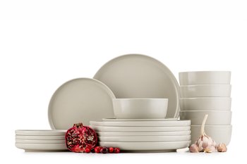 Zestaw obiadowy 6os. (18 el.) beżowy VICTO - Konsimo