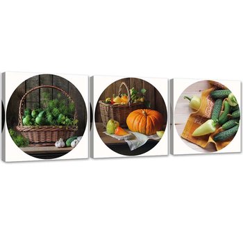 Zestaw obrazów na płótnie FEEBY, Jesienna kuchnia 90x30 - Feeby