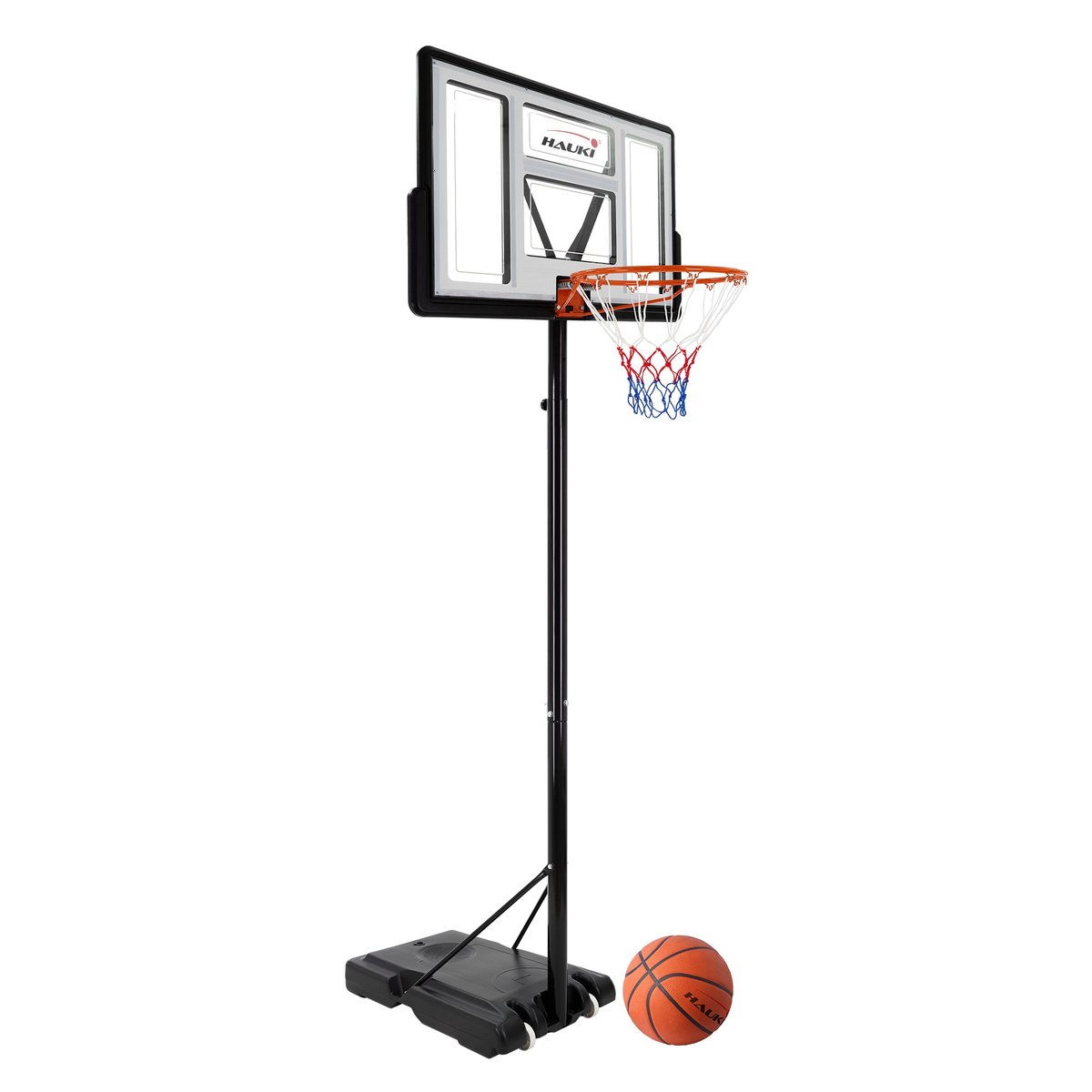 Фото - Баскетбольне кільце Zestaw obręczy do koszykówki ze stojakiem stalowy biały Hauki