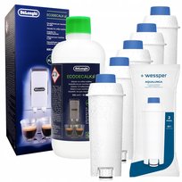 Zestaw Odkamieniacz Do Ekspresu Delonghi Ecodecalk, 500 Ml + Filtr Wessper Aqualunga Delonghi Ecam 35.055.B, 5 Szt.