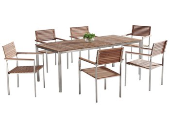 Zestaw ogrodowy drewniany stół i 6 krzeseł VIAREGGIO - Beliani