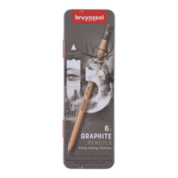 Zestaw ołówków grafitowych, 6 sztuk, Bruynzeel - BRUYNZEEL