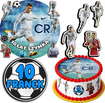 ZESTAW OPŁATEK NA TORT 20CM + 17 POSTACI - RONALDO + IMIĘ 15CM 18CM - Dodo