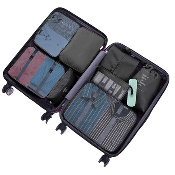 Zestaw Organizer Torebka Podróżna Do Walizki Bagażu 8-częściowy Czarny - Timeless Tools