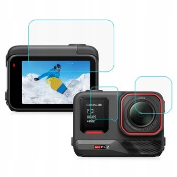 Zestaw Osłona Szkło Hartowane Na Obiektyw 2x Ekran Lcd - Insta360 Ace Pro 2 / Pu711t - Puluz