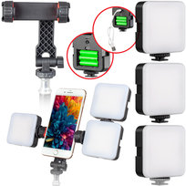 Zestaw oświetleniowy 3 Lampa LED + Uchwyt do telefonu smartfona