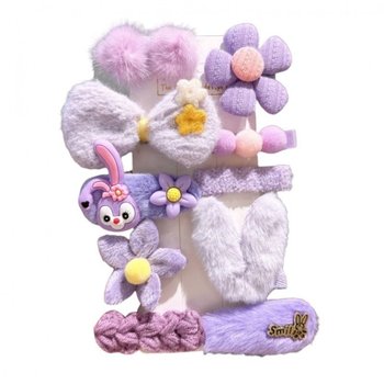 Zestaw pakiet 10w1 spinek wsuwek do włosów puchate fiolet SP409 - eCarla