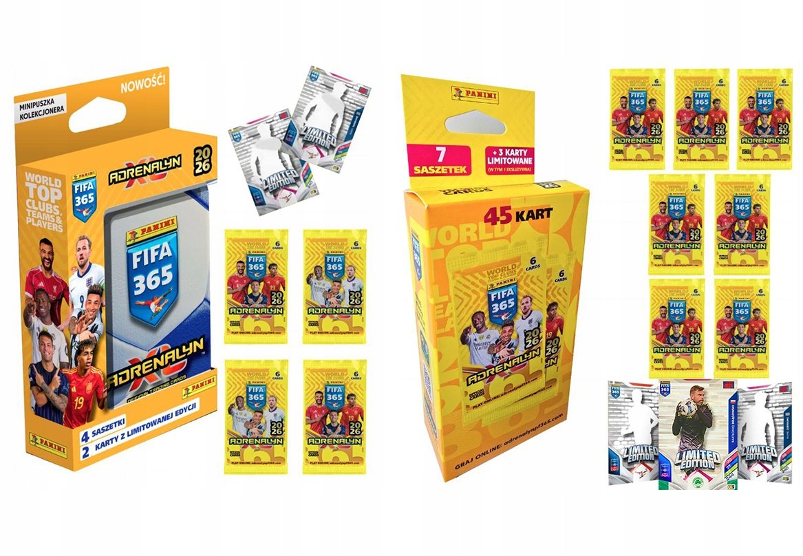 ZESTAW PANINI FIFA 365 2026 XL MINI PUSZKA + BLISTER 11x Saszetka 5 ...