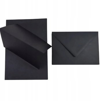 Zestaw papier + koperty B6 czarny 25 szt. - papateria do zaproszeń na 18 baza do scrapbookingu - Netuno