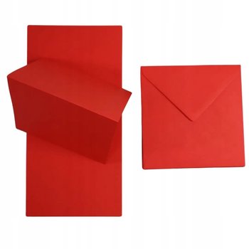 Zestaw papier + koperty kwadratowy czerwony 25 szt. - papeteria na zaproszenia ślubne baza do zaproszeń i laurek - Netuno