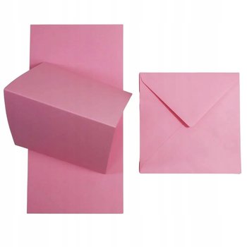 Zestaw papier + koperty kwadratowy różowy 25 szt. - subtelna papeteria baza do zaproszeń i laurek do scrapbookingu - Netuno