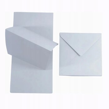 Zestaw papier + koperty kwadratowy szary 25 szt. - papeteria na zaproszenia ślubne baza do zaproszeń i laurek rękodzieło - Netuno