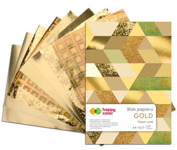 Zestaw papierów dekoracyjnych, A4, 10 arkuszy, złote - Happy Color