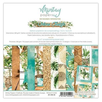 Zestaw papierów ozdobnych, Urban Jungle, 15x15 cm - Mintay Papers