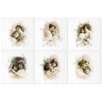 ZESTAW PAPIERÓW RYŻOWYCH RSM023 6szt retro portrety matek z córkami