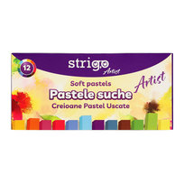 Zestaw pasteli suchych Strigo do rysowania 12 kolorów Strigo